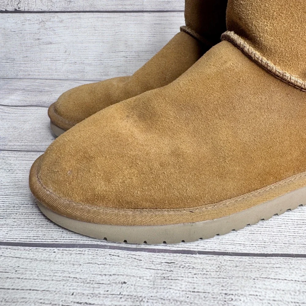 Koolaburra by UGG Victoria Short Chestnut Suede Bow Boots Women 9 1015874